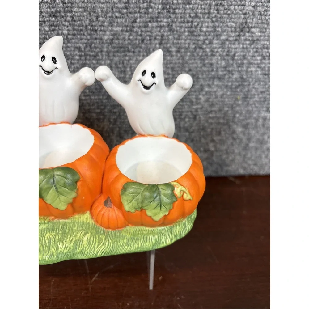 Partylite~Ghost Trio~Tealight Candle Holder~Halloween Pumpkin Decor P7262 K